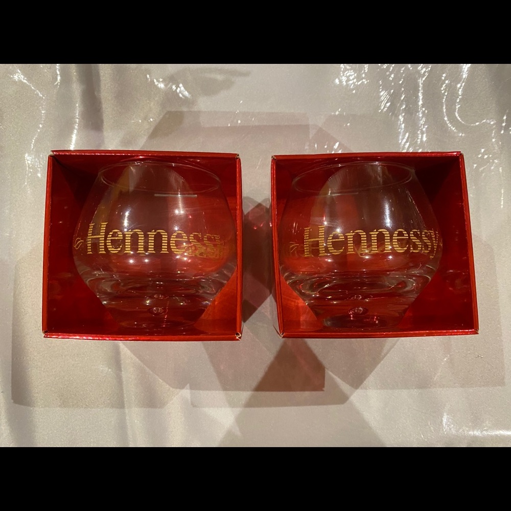 Hennessy Glass..unique pair of glass